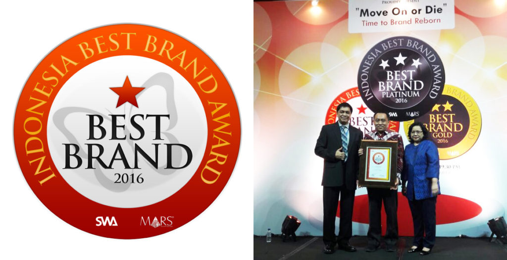 IndiHome Indonesia Best Brand Award 2016 Kategori Internet Broadband. Sumber IndiHome 