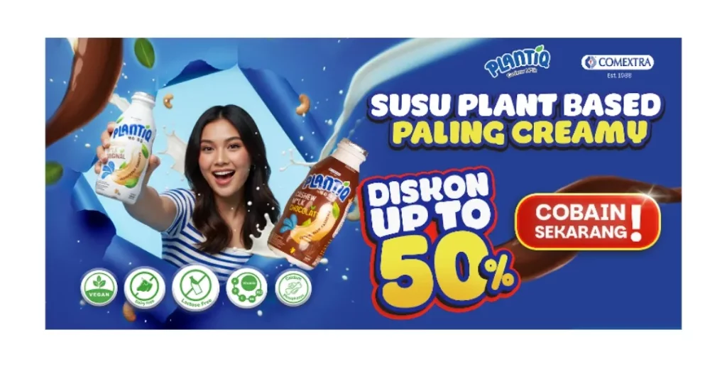 Plantiq cashew milk dengan matcha 