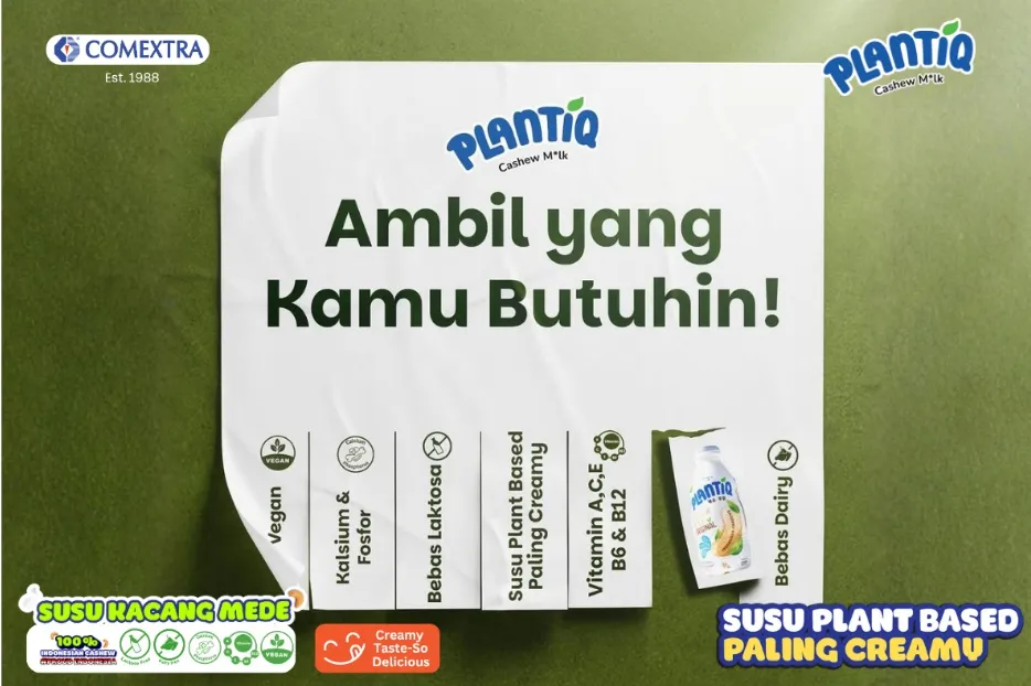 Plantiq cashew milk dengan matcha 