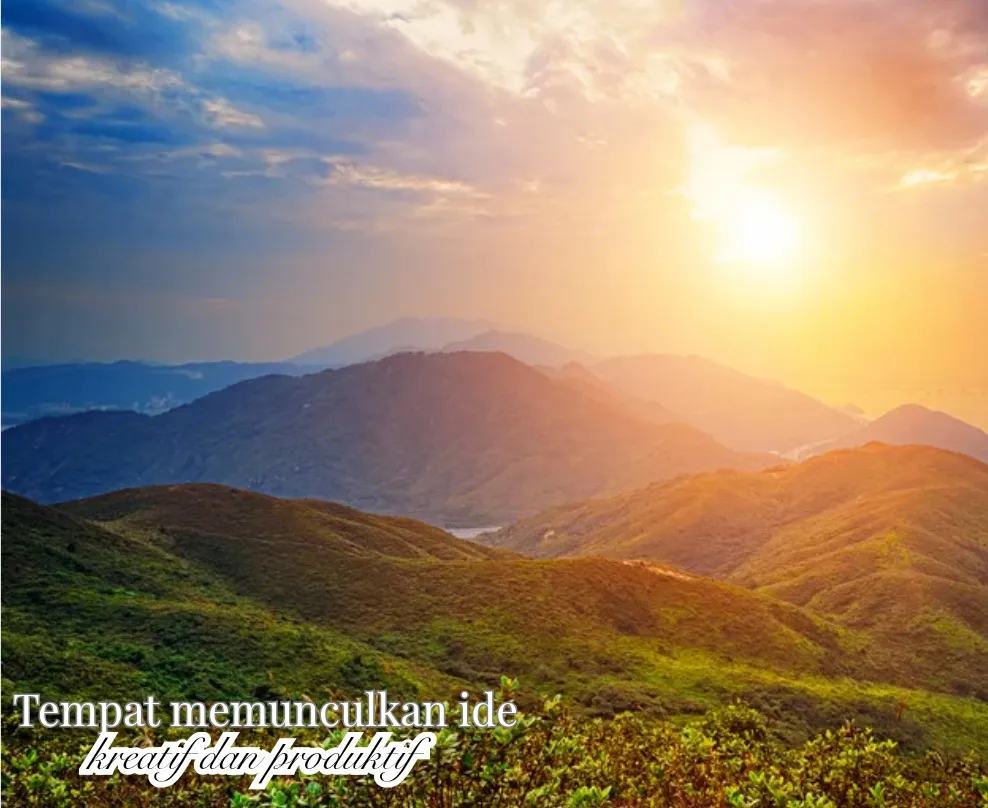 Tempat inspirasi sunset di gunung 
