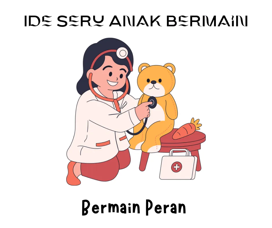 Anak bermain peran di rumah 