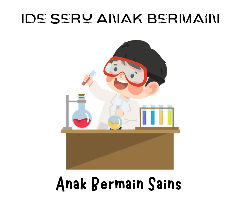 Anak bermain eksperimen sains sederhana di rumah 