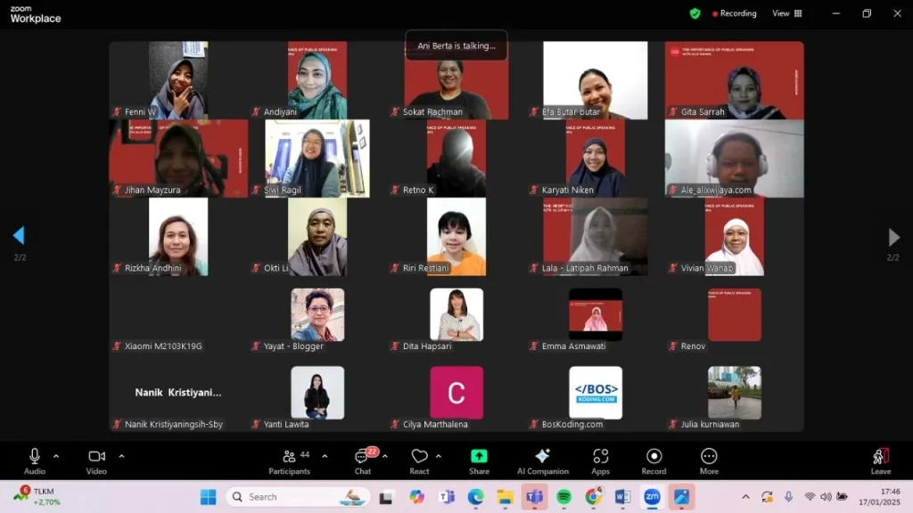 Peserta webinar public speaking 