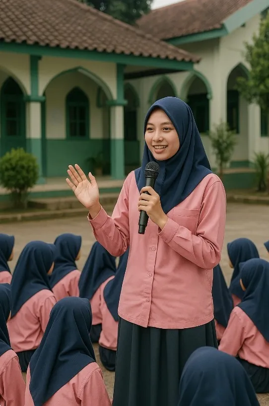 Seragam pink dengan navy 