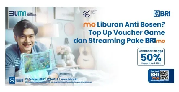 Top up game dan streaming melalui BRImo 