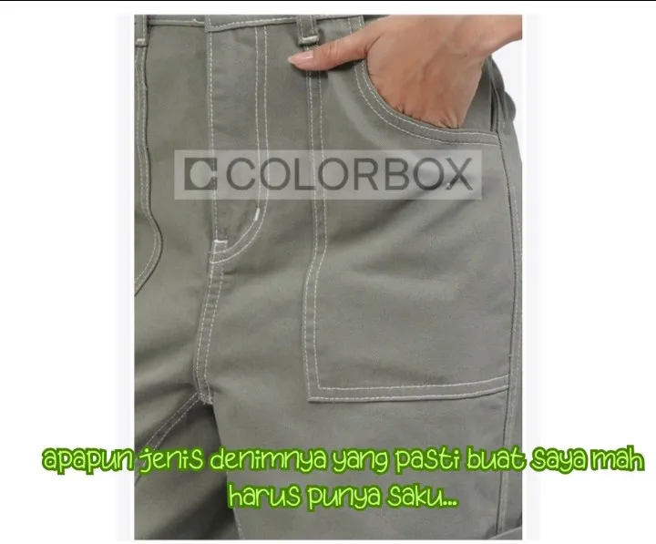 Saku pada denim wanita 